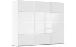 Goossens kledingkast finca combi glans mat glas wit hoogwaardig meubelplaat - 8244414-{merk}-finca-combi-sts-wit-schuifdeuren-02